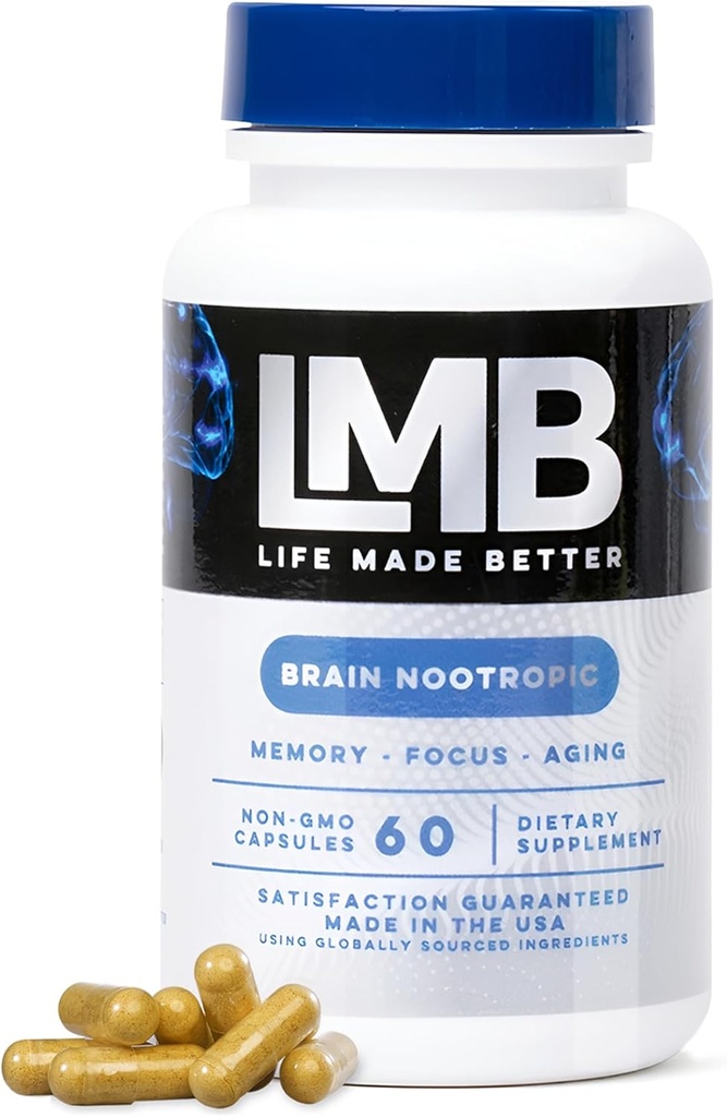 Fast-Acting Nootropics Brain Support Supplement for Memory - Förbättra kognitiv funktion och mental klarhet med vår kraftfulla hjärnminnestillägg - Förbättrar mental fokus, minne och koncentration