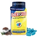 iSatori Energize koffeinpiller - Fast Acting All-Day Energy Supplement with Time Release Caffeine & Natural Nootropic Support - No Jitters or Crash - Energy Vitamins for Men and Women - (84 tabletter)