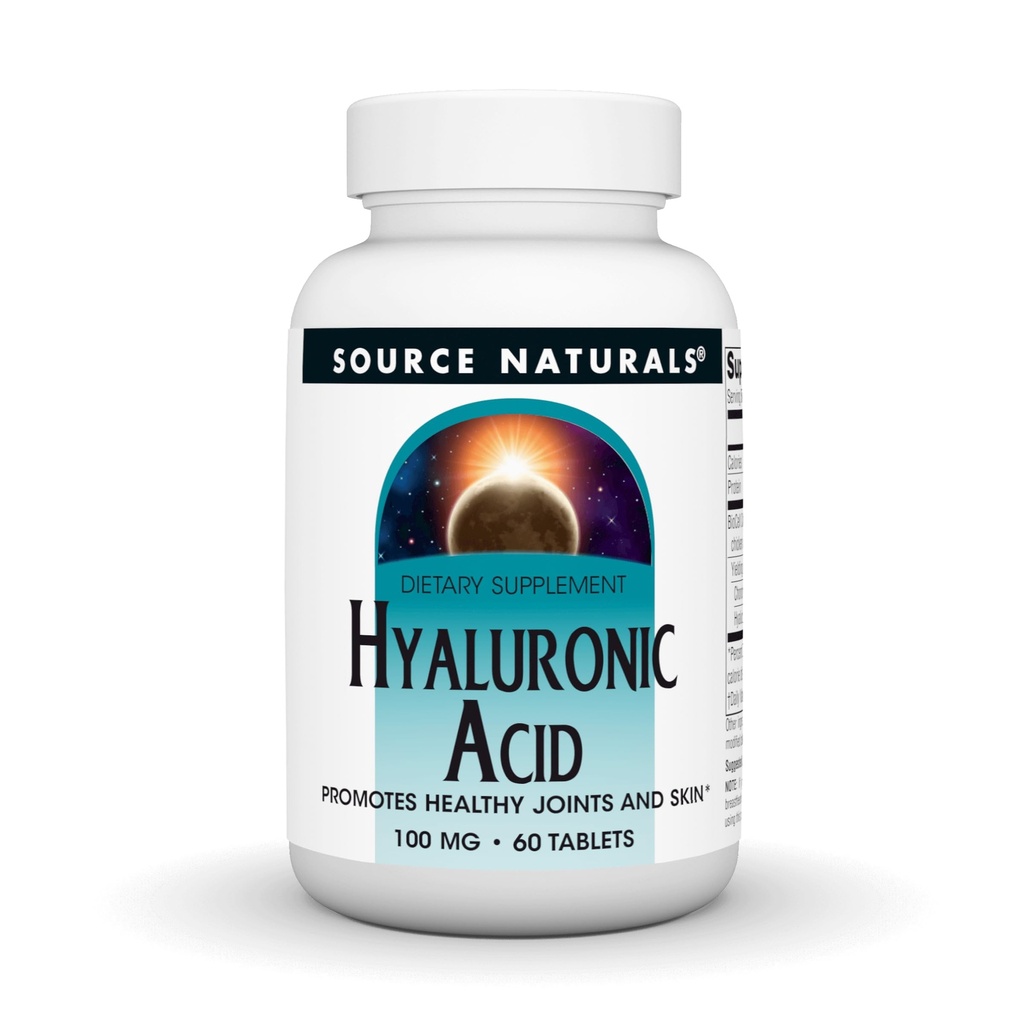Källa Naturals Hyaluronsyra, främjar hälsosamma gemensamma och hud *, 100mg - 60 tabletter