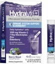 Hydralyte Electrolytes Plus Immunity, Elderberry - Low Sugar Rapid Rehydration Powder - Lätt mousserande Electrolyte Powder Packets med 1000mg Vitamin C och 300 mg Elderberry (8oz Serve, 12 Count)