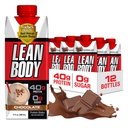 Lean Body Ready-to-Drink Chocolate Protein Shake, 40g Protein, Whey Blend, 0 Sugar, Gluten Free, 22 Vitaminer & Minerals, LABRADA, 17 Fl Oz (Pack av 12)