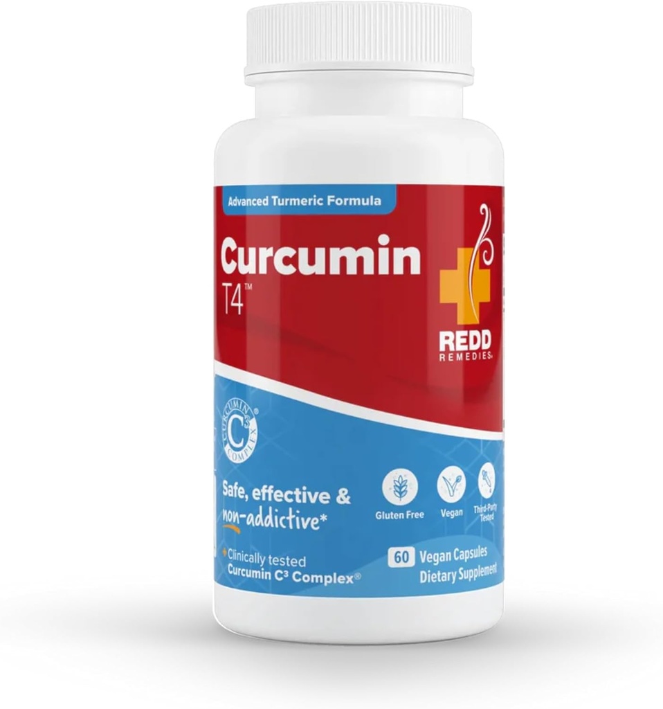Redd Remedies, Curcumin T4, Avancerad gurkmeja Formel, 60 Vegan kapslar