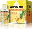 GREENPEOPLE 7-i-1 Magnesium Citrate Liquid, Magnesium Citrate Supplements Drink med 280mg Magnesium, Zink, Bromelain, Vitamin C D3 B6, Muscle & Sleep Support för barn och vuxna, 1 fl.Oz (10Pcs)