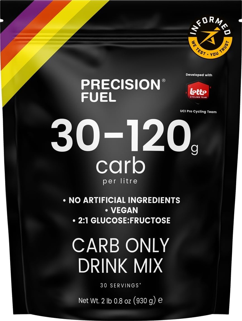 Precision bränsle PF Carb bara dricka Mix - Högt kolhydratpulver för energi, Vegan, 120 g kolhydrater per liter - Mild Citrus smak (1-pack)