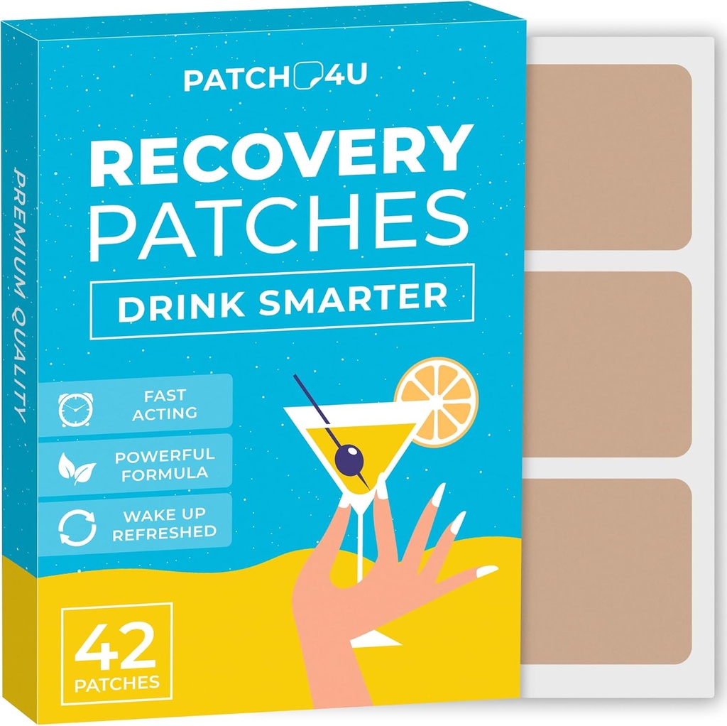 Party Recovery Patches 42 Pack - Wake Up Refreshed & Energized with Our 100% Natural Ingredients Patch - Skin-Friendly & Waterproof - Applicera innan du dricker - Förbättrad morgonformel