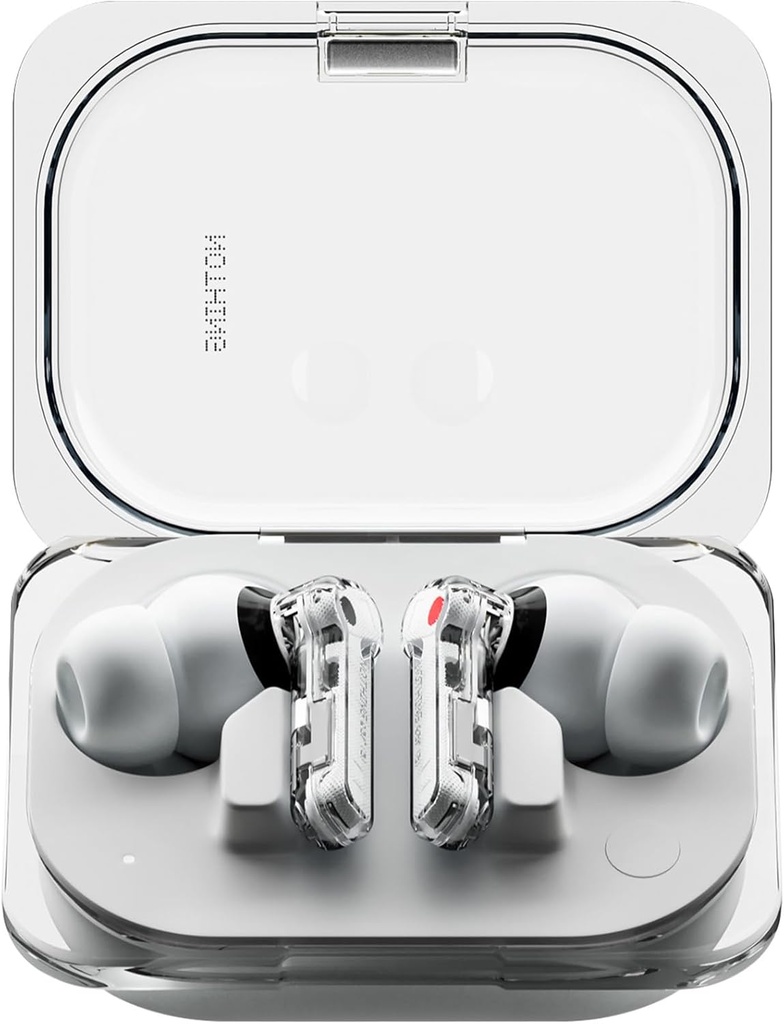 Ingenting öra (a) Trådlösa öronproppar, 45dB Hybridbuller Avbrytande öronproppar, Hi-Res Audio, Avancerad Equaliser, Dual Connect, 6 Mics, 42.5H Playtime Ear Buds Wireless Bluetooth, White