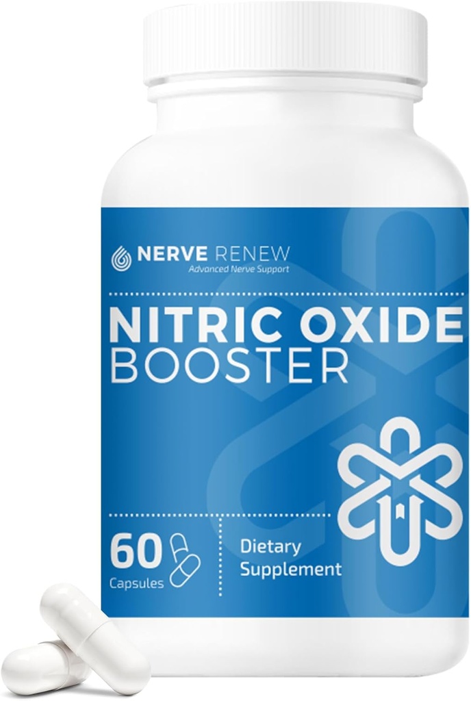 Nerve Renew Nitric Oxide Booster - Nitric Oxide Supplement med L Arginine Hydrochloride för komplett Nerve Nourishment - 60 kapslar