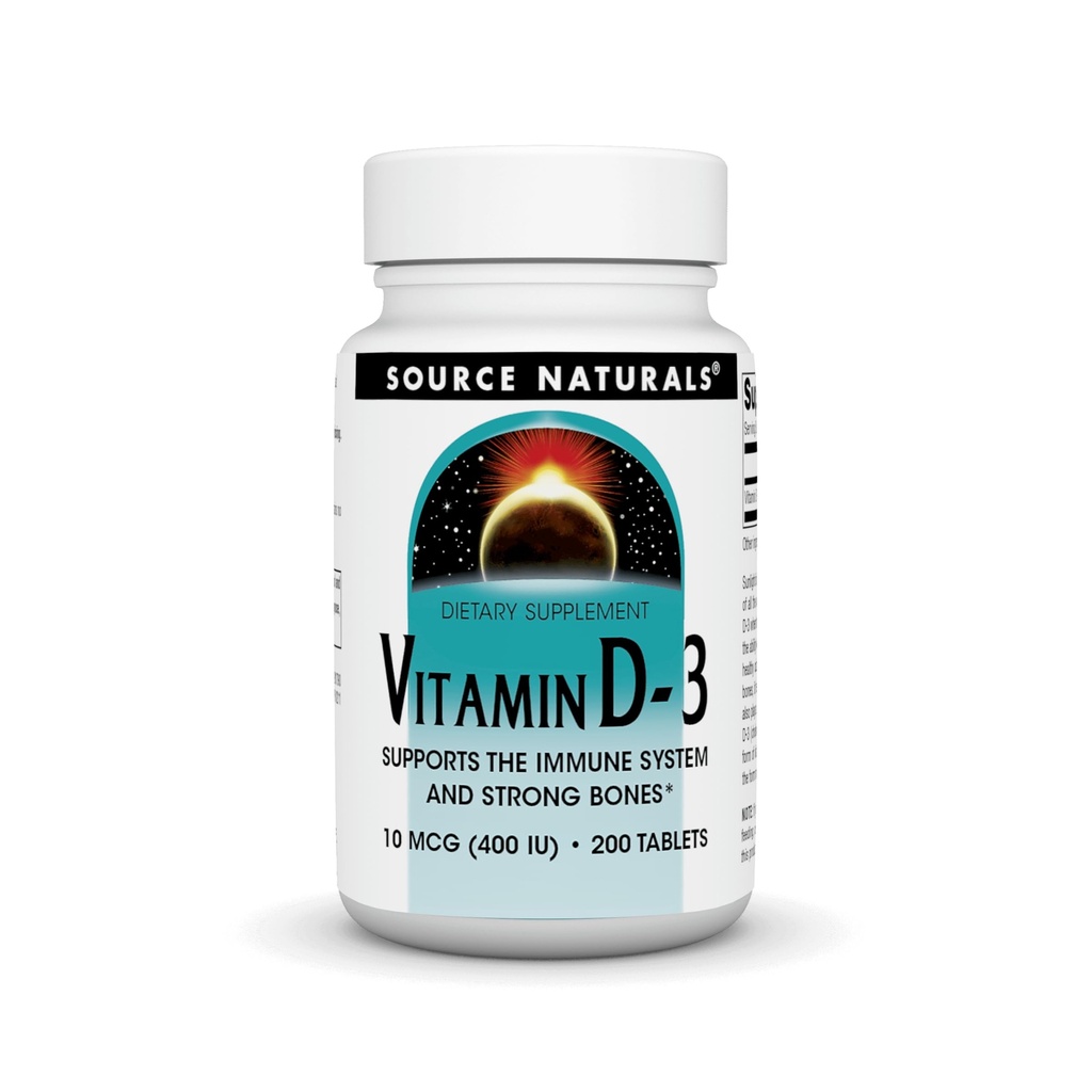 Källa Naturals Vitamin D-3 400 IE 200 tabletter