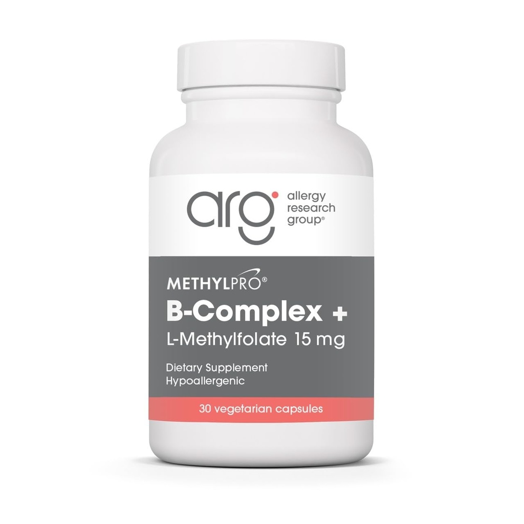 MethylPro B-Complex + L-Methylfolat 15 mg - Metylerad vitamin B-komplex för kvinnor och män, cellulär energistöd med folat, Niacin och Biotin, VIT B-komplex - 30 Vegan kapslar