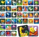 Hebayy 36 Pair Animal Matching Memory Game Flash Cards för småbarn, förskola, Kindergarten och Home. Raderbar, roligt och snabbt, resor vänlig, färdighetsbyggnad. Storlek 2" x 2 "(5 x 5 cm)