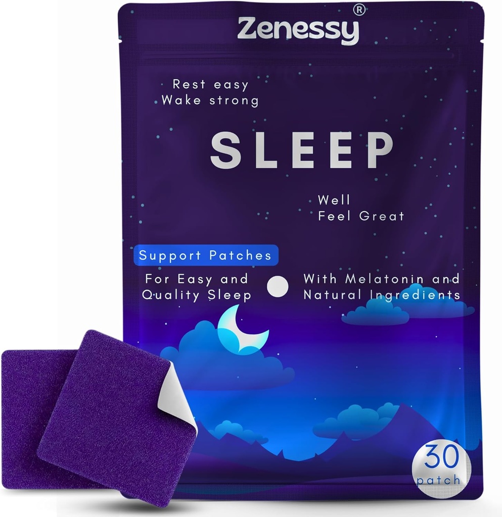 Sleep Patches - Herbal Melatonin, Valerian Root och Magnesium Infused Patches för bättre sömn, All-Night Rest & Relaxation, Non-Habit Forming, lätt att tillämpa, 30 Patches