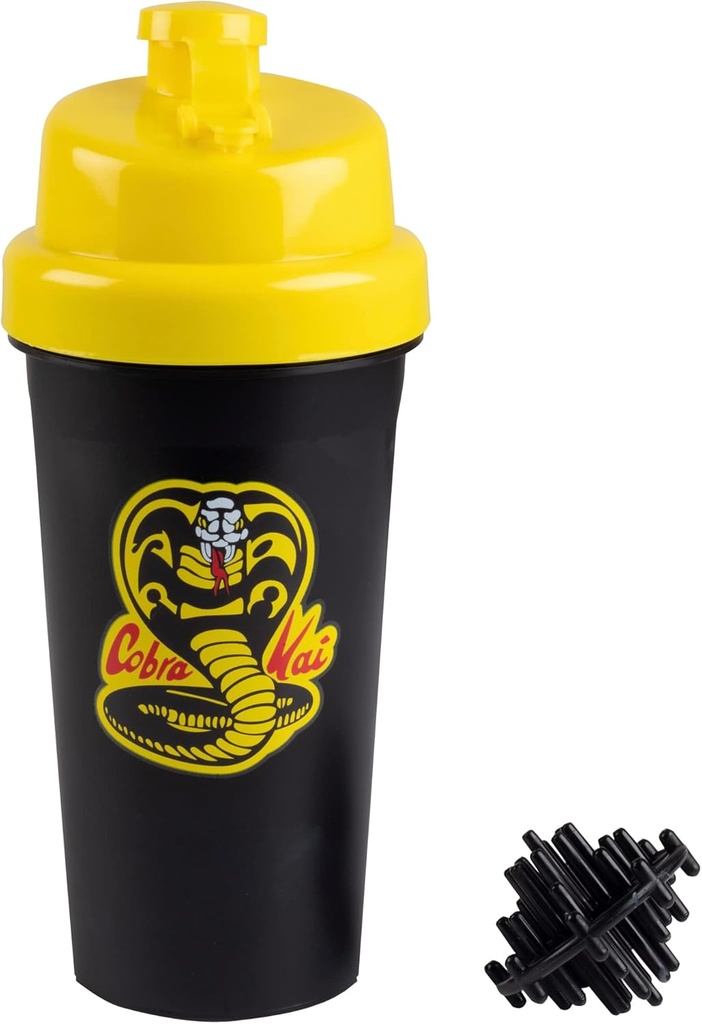 Karate Kid Cobra Kai 25oz Shaker Bottle w/Blender Mixer Ball - Drick Measurements, Fliptop, Leakproof Screw Lid- Blend Protein Powder, Sportdrycker, Shakes, Smoothies - Officiellt licensierad