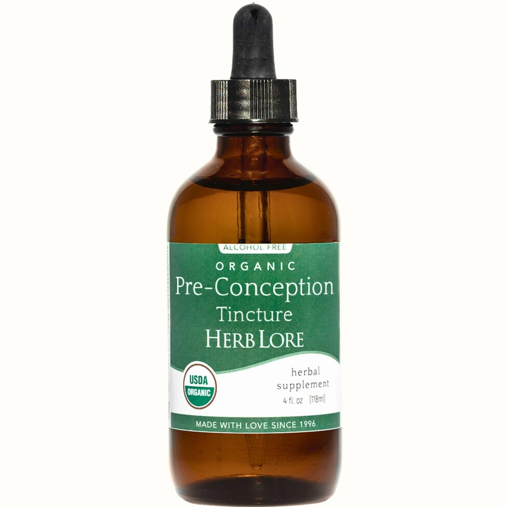 Herb Lore Organic Pre-Conception Tincture - Alkoholfri flytande fertilitetsstöd för kvinnor
