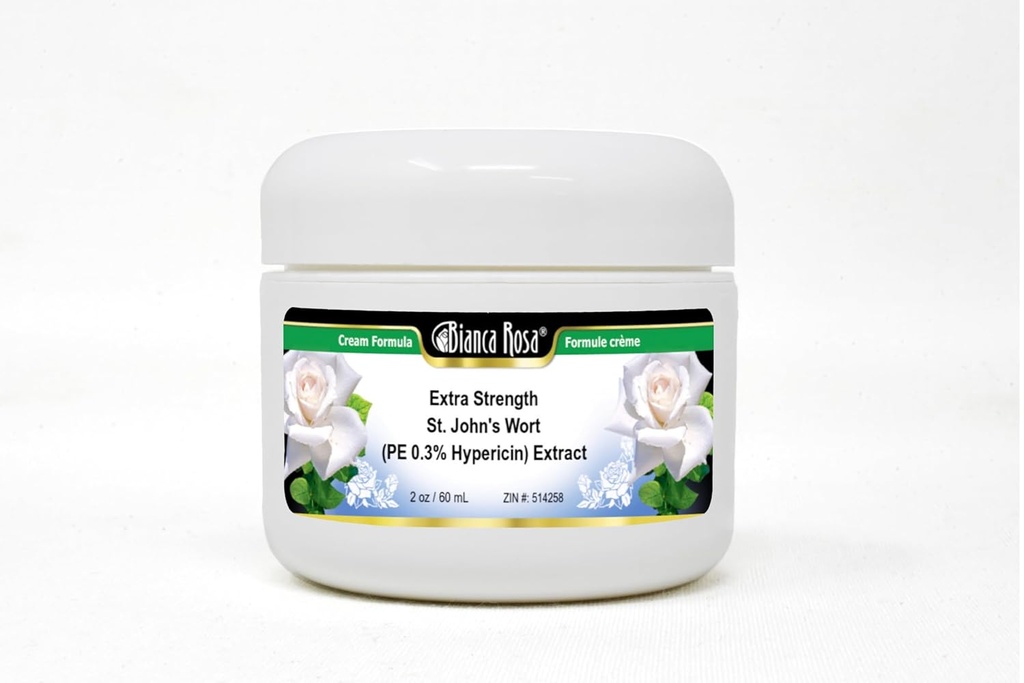 Bianca Rosa Extra Strength St. John's Wort (PE 0,3% Hypericin) Extract Cream (2 oz, ZIN: 514258) - 2 Pack