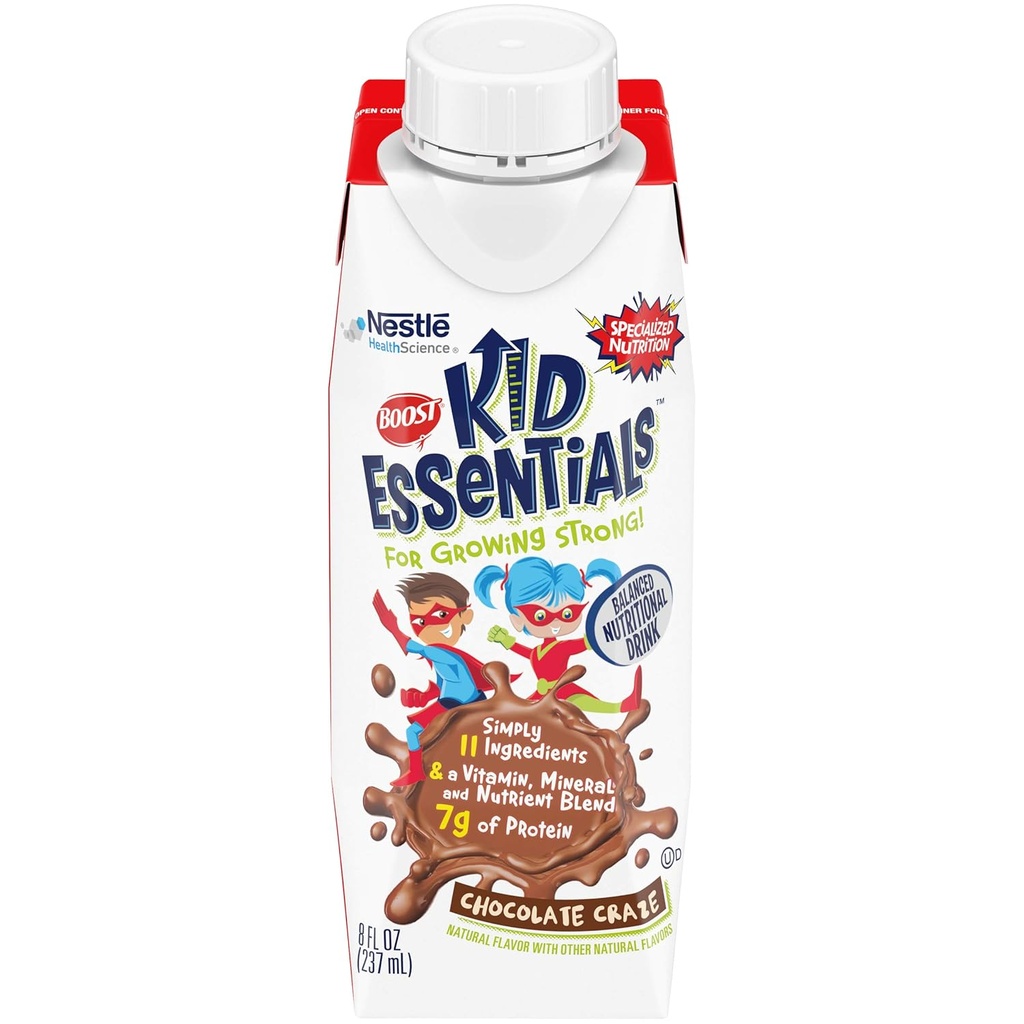 BOOST Kid Essentials Balanced Nutritional Drink för barn, Chocolate Craze, 8 fl oz (Pack av 16)