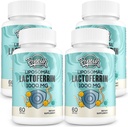 Liposomal Lactoferrin 1000 mg Diet - Maximerad Laktoferrin - En komponent i Colostrum - för järnabsorption och immunfunktion Laktoferrin Kosttillskott för vuxna, 60 Softgels (4 flaska)