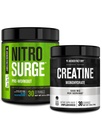 Jacked Factory NITROSURGE Pre Workout Supplement (Blue Raspberry) Kreatinmonohydratpulver 150g för muskeltillväxt, ökad styrka, förbättrad energi