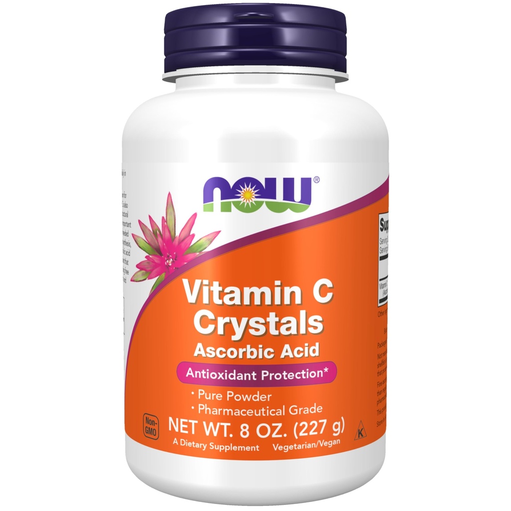 NOW Foods Supplements, vitamin C-kristaller (askorbinsyra) pulver, antioxidantskydd*, 8-unce