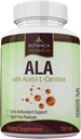 Alpha Lipoic Acid med Acetyl L Carnitine - ALA ALC Anti Aging Health & Wellness Formel för att stödja Nerve Health, Tingling Feet, Hands, Limbs 60 Vitamin Complex Capsules
