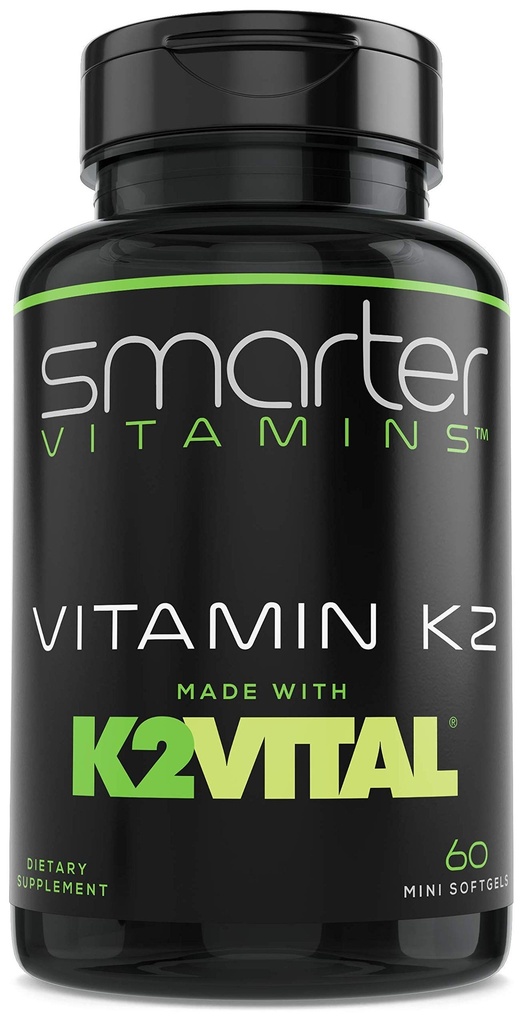 Smarter Vitamin K2 MK7 100mcg, tillverkad med K2VITAL och Kale, 60 Liquid Softgels
