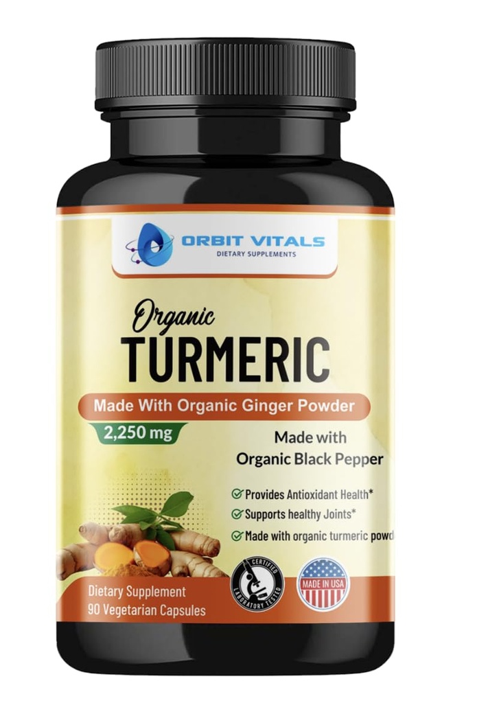 Gurkmeja Curcumin med Black Pepper & Ginger 2250mg - Ultra Potent Turmeric Supplement med 95% Curcuminoids & BioPerine för gemensamt stöd, förbättrad biotillgänglighet, Immune Health - 90 Vegan Capsules