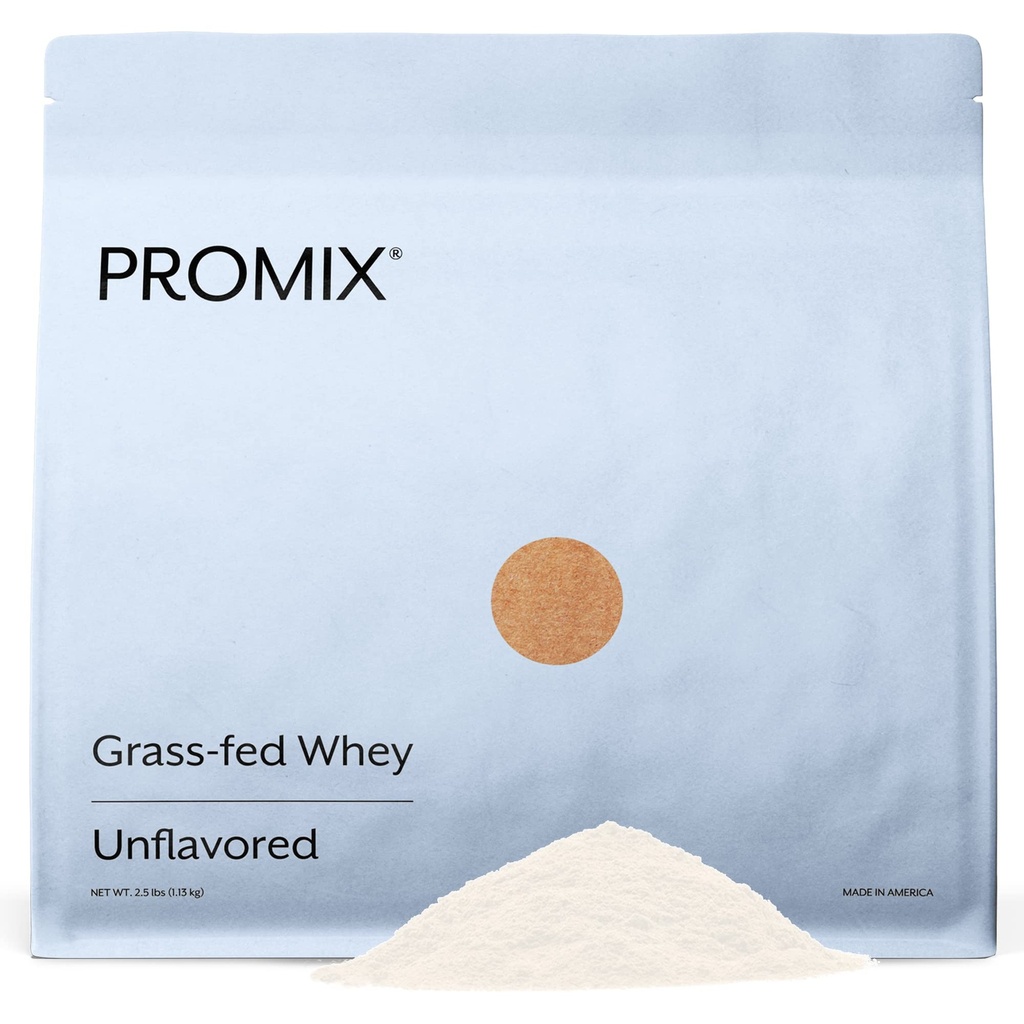 ProMix Nutrition Whey Protein Powder, Unflavored - Grass-Fed - Post Workout Fitness & Nutrition Shakes, Smoothies, Baking & Cooking Recept - Gluten-Free & Keto-Friendly - 2,5 Pound (Pack of 1)