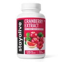STAY ALIVE Cranberry Pills för kvinnor och män 1000mg med D-mannose, Hibiscus och Grapefruit Seed Extract, 120 greve, D-mannose Cranberry Supplement, Vegan, Non-GMO & Gluten-Free Powder Capsules