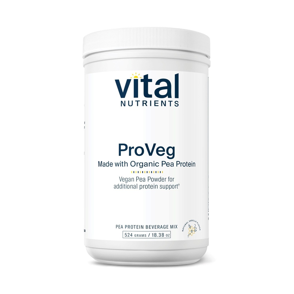 Vital Nutrients ProVeg Organic Pea Protein 524g | Vegan Pea Protein Powder | 23g Protein per portion | Natural Vanilla Flavor | Gluten, Dairy, Soy Free | Non-GMO | 16 portioner