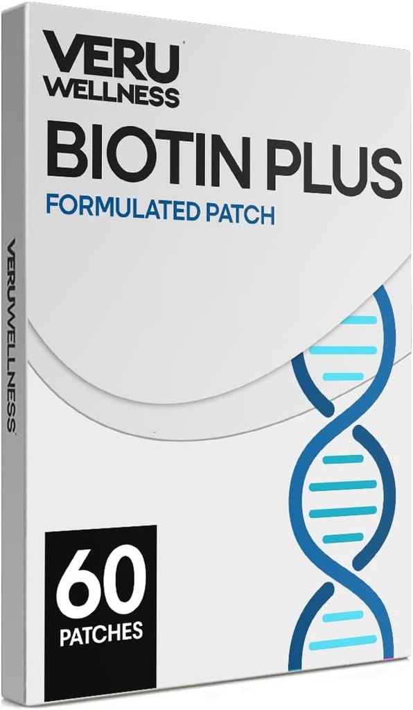 Veru Wellness Biotin Plus Daily Patch - B7, Collagen - Självhäftande tidsfrisättning Patch (60 dagar)
