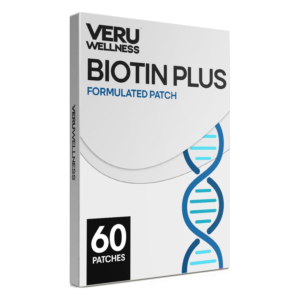 Veru Wellness Biotin Plus Daily Patch - B7, Collagen - Självhäftande tidsfrisättning Patch (60 dagar)