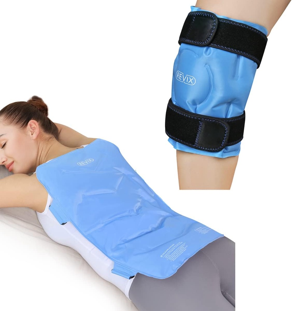 REVIX Ice Pack för Knee & Back Pain Relief, Reusable Gel Ice Wrap för skador och artrit