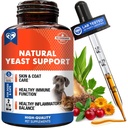 Natural Cats & Dogs Yeast Infection Anti Itch Treatment - Itchy Ears, Skin & Allergy Symptom Relief - Minskar inflammation och lindrar irritation - Herbal Medicine Supplement Drops