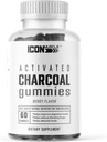 Charcoal Gummies | Aktiverad kol | Naturavgiftning | lindrar Gas & Bloat | Vegan | 60 greve