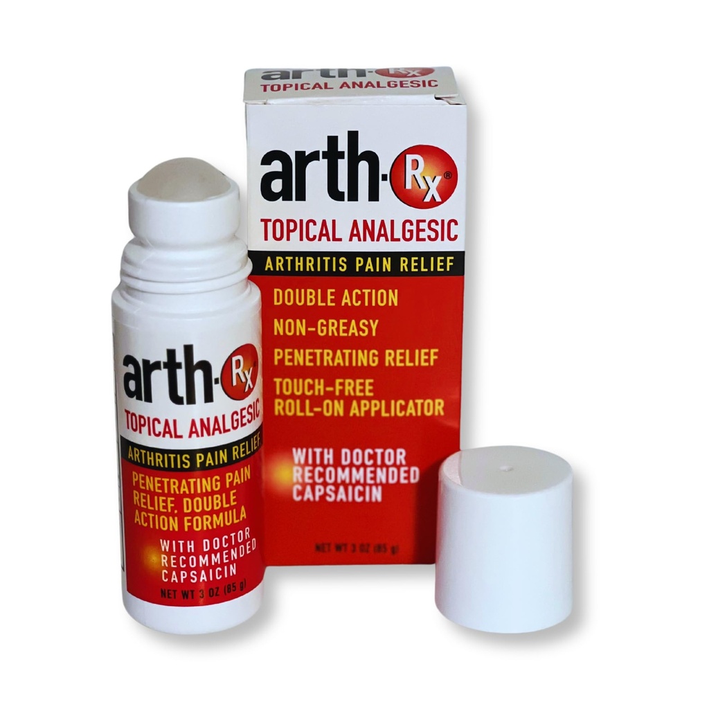 Topical Analgesic Arthritis Pain Relief, Warming Penetrating Capsaicin Roll på, Maximal Relief för artrit, muskel, gemensam och tillbaka smärta 3 oz