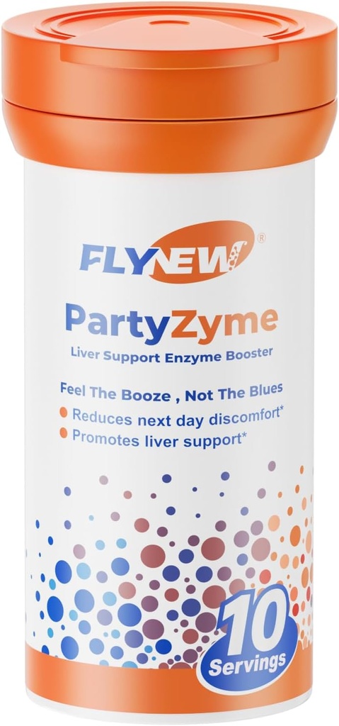 PartyZyme för välbefinnande efter firandet, Sober Up Pill, Better Morning, Party Smart Support, Liver Support, Natural Enzyme Booster Made in USA, NADH, DHM, L-Theanine, VITAMIN C, 10 tabletter, GMP