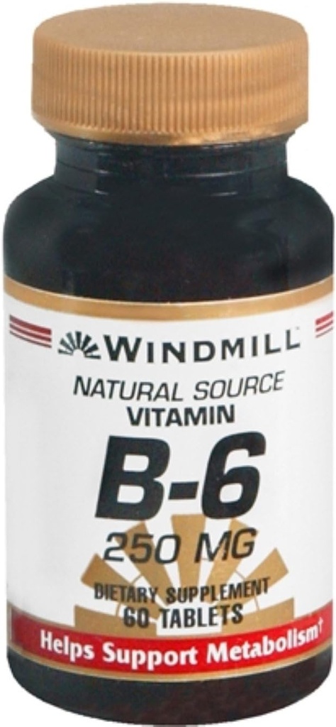 Windmill Vitamin B-6 250 mg tabletter 60 tabletter (Pack av 2)