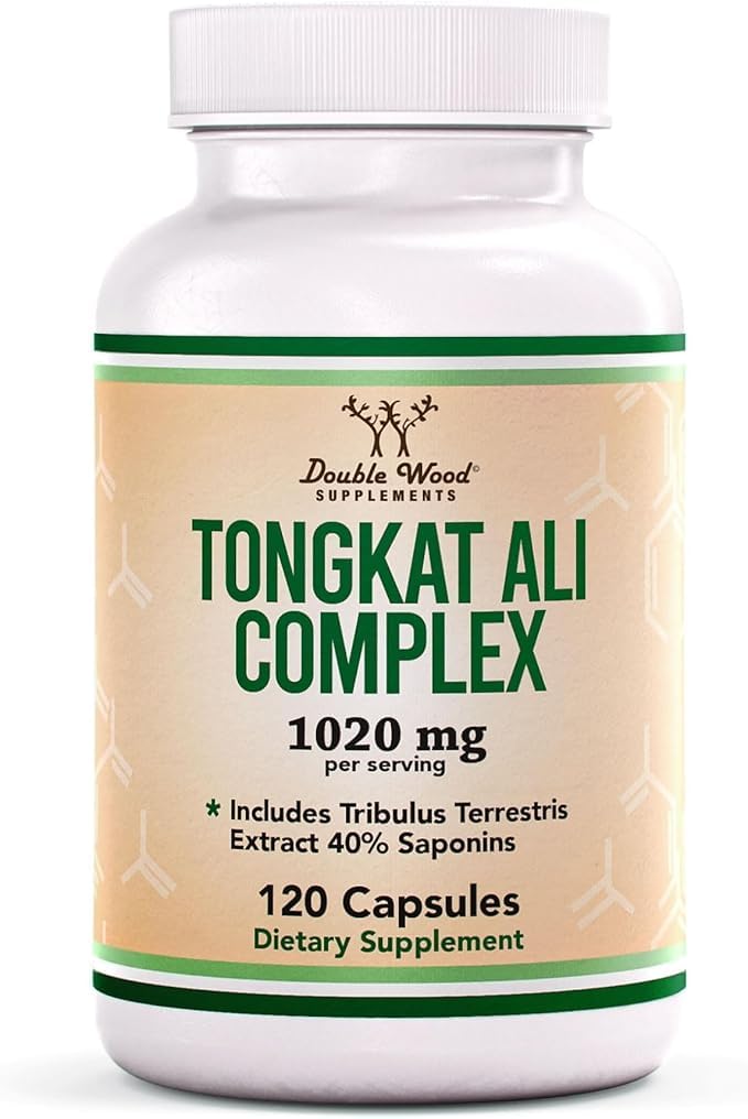 Tongkat Ali - 1000mg (2 månaders leverans) - Mäns hälsa - 200:1 extrakt av (Longjack) Eurycoma Longifolia, med 20mg Tribulus Terrestris (Tredje part testad) av Double Wood