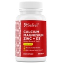 Safrel Calcium Magnesium Zink med vitamin D3, 300 tabletter - Calcium 1000 mg, Magnesium 400 mg, Zink 20 mg och D3 600 IE per portion