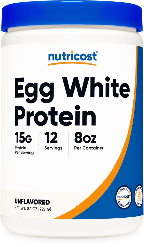 Nutricost Egg White Protein Powder 8oz (Unflavored) - Icke-GMO, Gluten Free