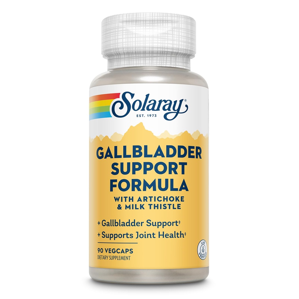 SOLARAY Gallbladder Support Formel | Hälsosam Gallbladder & Liver Support | 30 Besparingar | 90 VegCaps