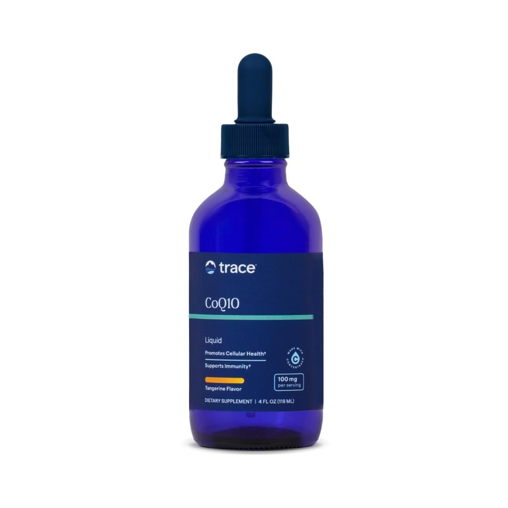Trace Minerals Liquid CoQ10 100 mg - Liquid Supplement för att stödja cellulär hälsa och immunsystemfunktion - Cell Energy Supplement med Coenzyme Q10 & Ionic Trace Minerals - 4 fl oz (24 portioner)