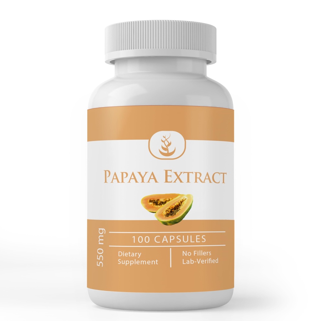 PURE ORIGINAL INGREDIENTS Papaya Extract (100 kapslar) Alltid ren, inga tillsatser eller fillers, Lab Verified