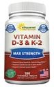 aSquared Nutrition Vitamin D3 med K2 Supplement-180 Chewable Tablets, Max Strength D-3 Cholecalciferol & K-2 MK7 för att stödja hälsosamma ben, tänder, hjärta - Antioxidant D3 & K2 MK-7 Energi Formel vuxna