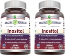 Fantastiska formler Inositol 1000mg Supplement | Tabletter | Icke-GMO | Glutenfri | Made in USA (2 Pack, 120 Count)