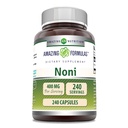 Fantastiska formler Noni 400 Mg per portion | 240 kapslar Supplement | Icke-GMO | Gluten Free | Made in USA