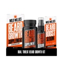 Wild Willies Beard Growth Kit - Capsules & Boost Serum - Naturtillväxtolja med Biotin & Koffein - Vitaminer för Fuller, Tjockare Skägg - 60 kapslar - För Män