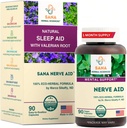 Valerian Root Natural Sleep Aid Formel för vuxna med Organic Skullcap, Lobelia & More - 90 kapslar - av Dr Marco Sikaffy | Sana Herbal