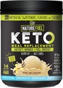 Nature Fuel Keto Meal Replacement Powder - Gluten fri med kokosolja MCT och gräsmatad smör - Creamy Vanilla Milkshake - 14 portioner - Pantry Friendly, 17.1 Fl Oz