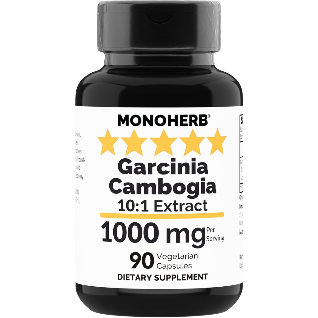 MONOHERB Garcinia Cambogia 1000 mg - 90 Veg kapslar - Hög styrka 10:1 Extrakt