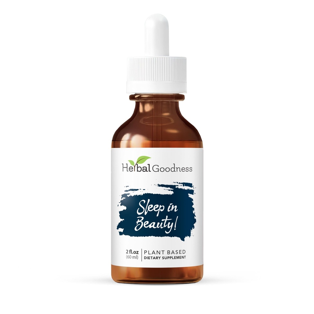 Sleep in Beauty - Organic Valerian Root Liquid Drops 2 Fl. oz, Lemon Balm, Natural Sleep Support för vuxna, Rest & Relaxation Aid, Non-GMO, Vegan, Gluten-Free, USDA Organic, No Melatonin